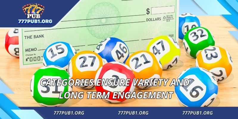 Categories ensure variety and long term engagement
